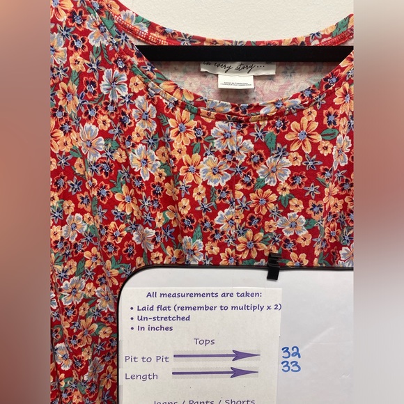 Penningtons In Every Story Red Poppy / Floral Top Size 4x - Picture 6 of 6